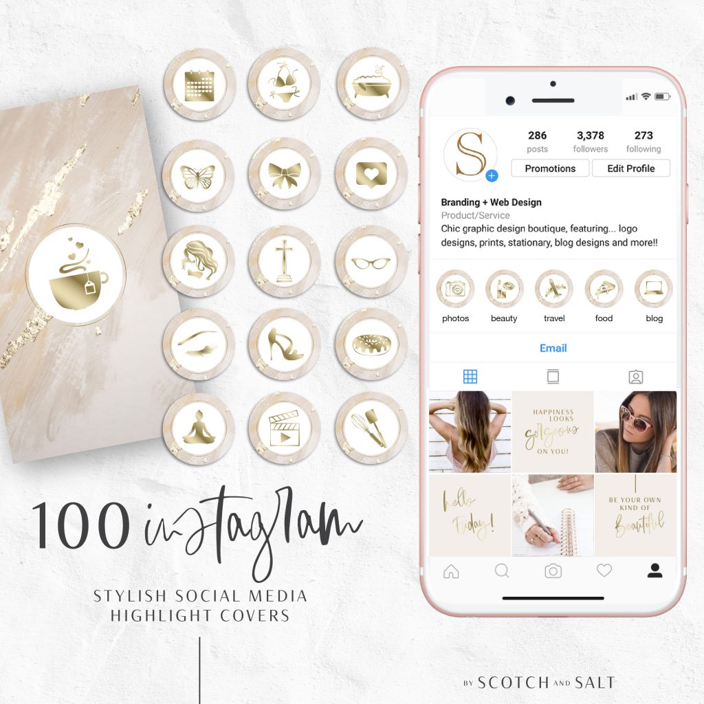 Instagram Highlight Covers Pink Heart: 100 Free Templates