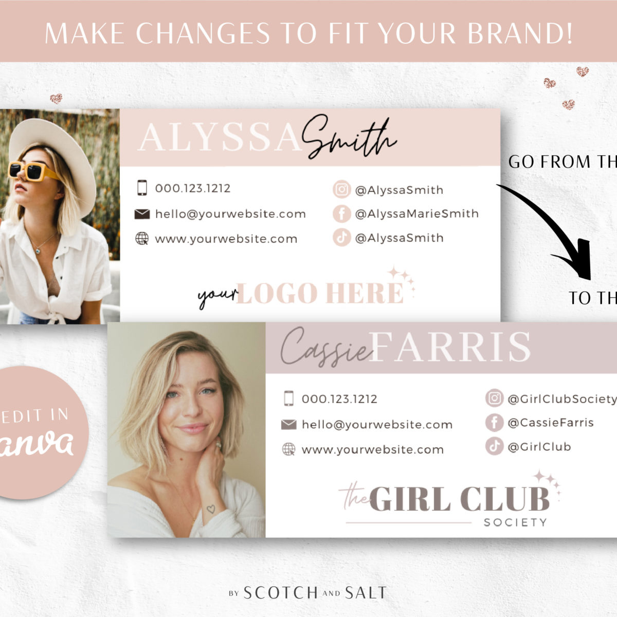 Canva Email Signature template • Edit in Canva • Scotch and Salt